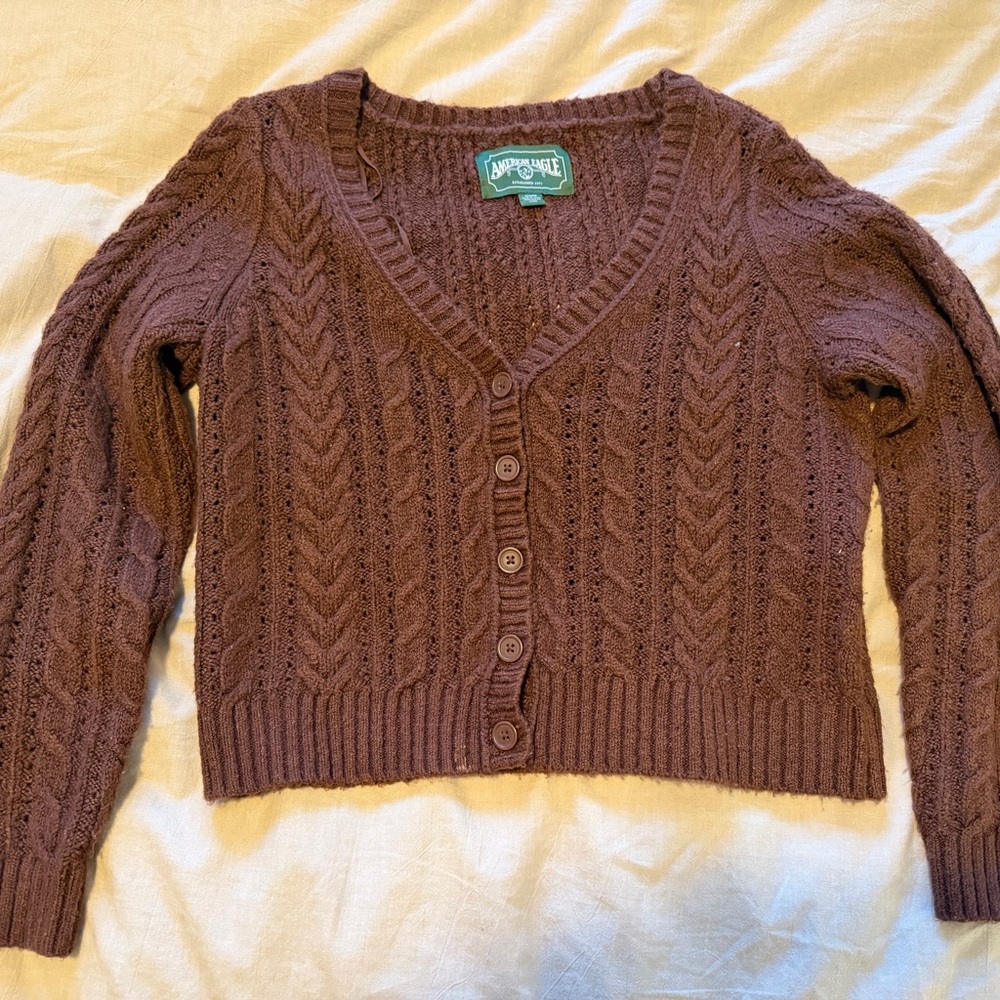 American Eagle Outfitters Chocolate Cardigan
